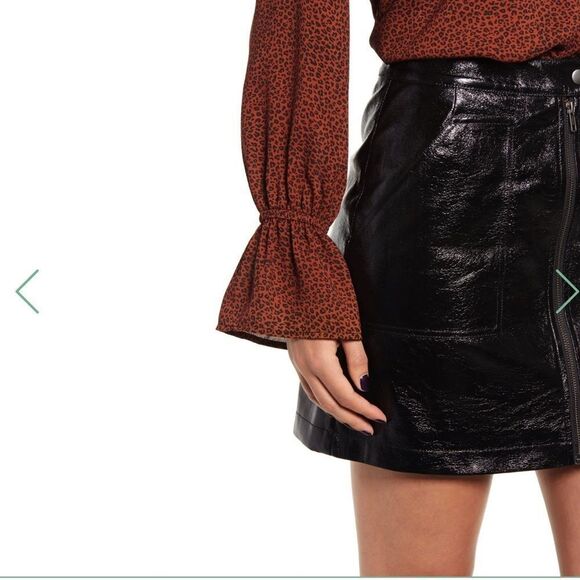 MinkPink Coyote Faux Leather Black Mini Skirt - Picture 8 of 11